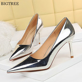 BIGTREE Shoes 2023 New Women Pumps PU Δερμάτινα ψηλοτάκουνα Μόδα παπούτσια γραφείου Stiletto Pointy Toe Γυναικεία παπούτσια για πάρτι Plus Size 43