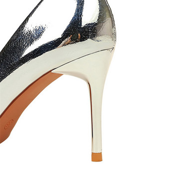 Обувки BIGTREE 2023 Нови дамски помпи Високи токчета от PU кожа Модни офис обувки Стилетто Дамски парти обувки с остри пръсти Плюс размер 43