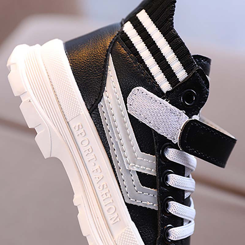 Detské bežné topánky jeseň/zima teplé členkové detské čižmy chlapčenské módne kožené mäkké protišmykové dievčenské športové bežecké topánky