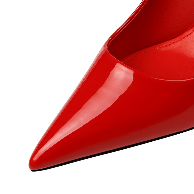 Suures suuruses 34-43 lakknahast kitsad naiste kingad Sügisene terava ninaga naiste kõrged kontsad tikk-jalatsid Seksikad peokingad Khaki roosa