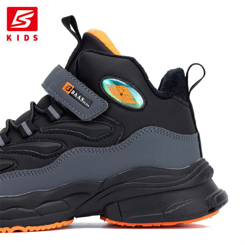 Baasploa Chlapčenské detské zimné snehové čižmy Dievčenské bavlnené topánky Detské módne hrubé flísové topánky, ktoré udržia teplé vonkajšie nepremokavé ležérne tenisky