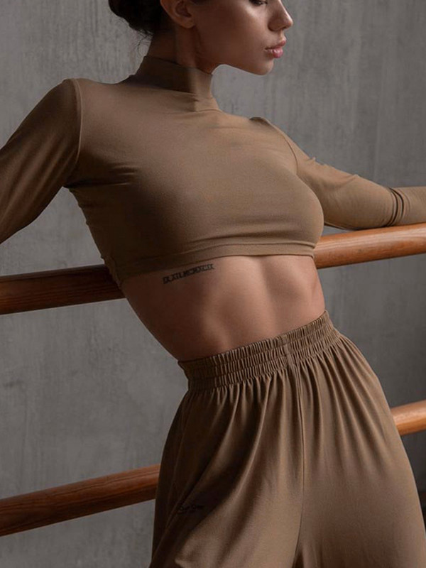 2022 Toamna Iarna Femei Solid Casual Fitness Trening Set Tinute Maneca Lunga Crop Top Pantaloni Pantaloni Flare Set 2 Piese