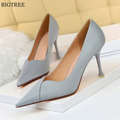 Συνοπτικά μαλακά δερμάτινα γυναικεία παπούτσια εργασίας Άνοιξη φθινόπωρο Ρηχά Γυναικεία Ψηλοτάκουνα Παπούτσια Αιχμηρό Φόρεμα Stiletto Women Pumps Γραφείο