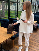 Jesenski, ležerni kompleti džemper hlača, ženski široki dvodijelni top s O-izrezom i dugim rukavima, žensko zimsko modno jedno žensko odijelo 2023.