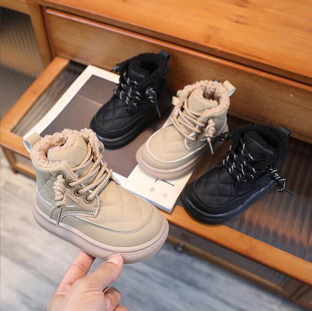 Băieți Fete Cizme de zăpadă calde Iarna Noi pantofi pentru copii din catifea îngroșată din bumbac Cizme scurte pentru fete Cizme din bumbac pentru bebeluși Pantofi pentru copii