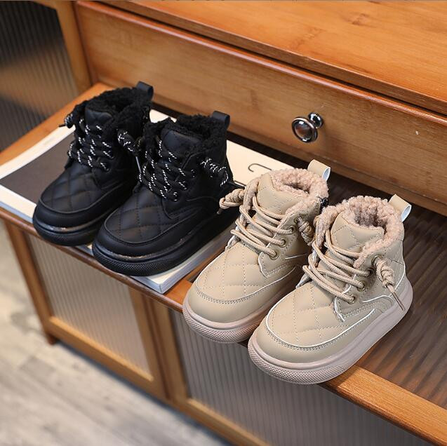 Băieți Fete Cizme de zăpadă calde Iarna Noi pantofi pentru copii din catifea îngroșată din bumbac Cizme scurte pentru fete Cizme din bumbac pentru bebeluși Pantofi pentru copii