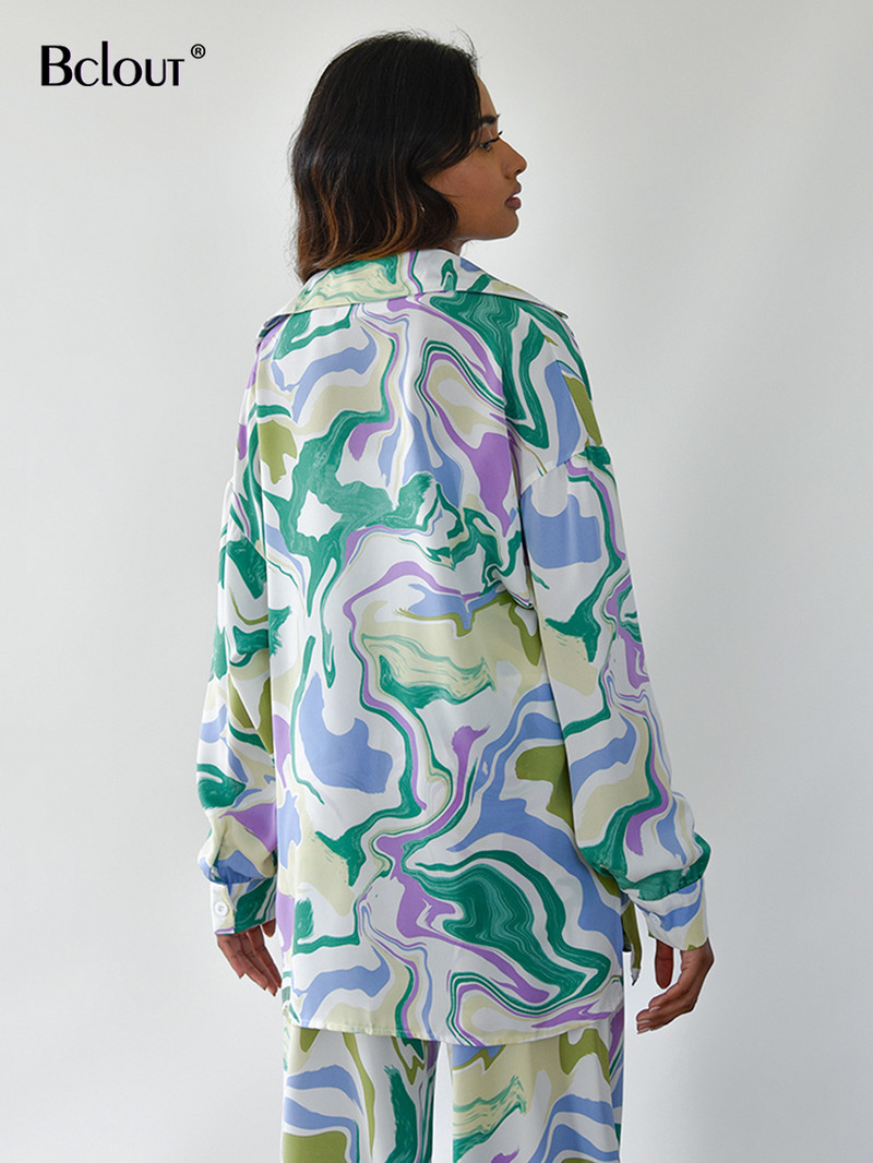 Bclouti suvine pükstekomplekt, 2-osaline naiste 2023 varustus Elegantsed pikkade varrukatega särgid Mood kõrge vöökohaga pikad püksid, ülikonnad naistele