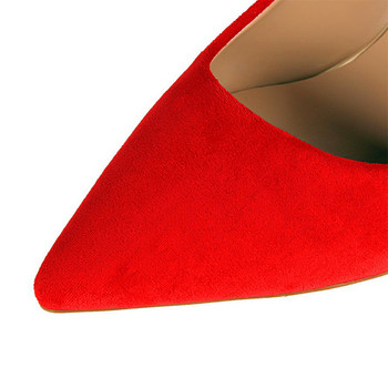 Квадратни високи токчета, лаконични дамски работни обувки, есенни меки дамски обувки с остри пръсти, плитки дамски удобни обувки, черни, червени