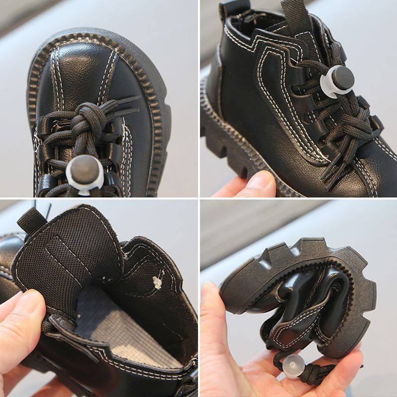 Berniukų batai Vaikiški kulkšnies batai 2023 m. rudens žiema Visiškai nauji mažiems vaikams Madingi batai berniukui mergaitei, suvarstomi minkšta guma