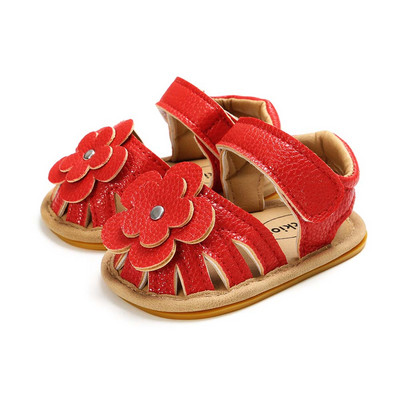 KIDSUN Βρεφικά σανδάλια Flower Graden Park Summer Outdoor Hook-Loop Επίπεδη σόλα από καουτσούκ Αντιολισθητική παιδική σόλα First Walkers για βρέφη