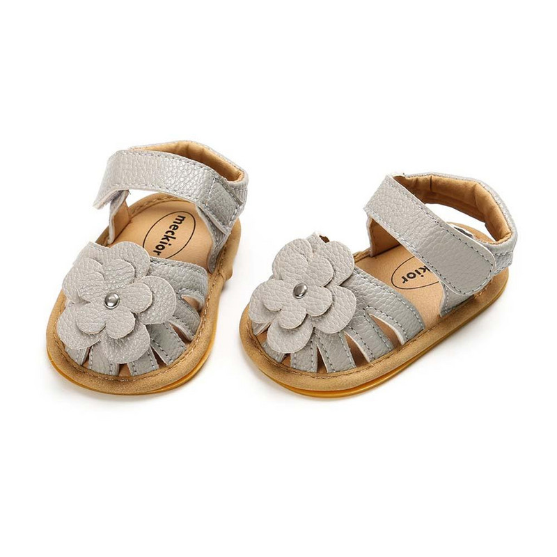KIDSUN Βρεφικά σανδάλια Flower Graden Park Summer Outdoor Hook-Loop Επίπεδη σόλα από καουτσούκ Αντιολισθητική παιδική σόλα First Walkers για βρέφη