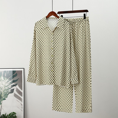 Dvodijelni set ženskih hlača na široke pruge Elegantni gornji dio dugih rukava i elastično odijelo s hlačama visokog struka Proljetna odijela s hlačama