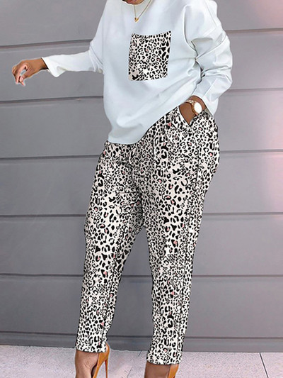 2022 Nový oblek, tepláková súprava, patchwork, dámska jar, jeseň, ležérny, s vreckami, dámska súprava s O-výstrihom a dlhým rukávom, domáce oblečenie, streetwear outfit