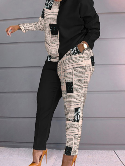 2022 Nový oblek, tepláková súprava, patchwork, dámska jar, jeseň, ležérny, s vreckami, dámska súprava s O-výstrihom a dlhým rukávom, domáce oblečenie, streetwear outfit