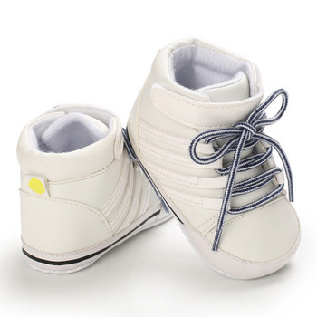 Момчета и момичета, Бебешки обувки Бяла тематика Ежедневни спортни обувки First Walker Bed Shoes Комфортни меки подметки Обувки за малко дете Обувки за бебешки душ