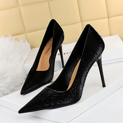 BIGTREE Cipele Jesen Ženske salonke Crno Zelene Modne visoke pete Ženske stiletto šiljati vrhovi Uredske cipele Party Udobne pete 2022.