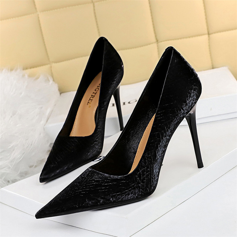 BIGTREE Cipele Jesen Ženske salonke Crno Zelene Modne visoke pete Ženske stiletto šiljati vrhovi Uredske cipele Party Udobne pete 2022.