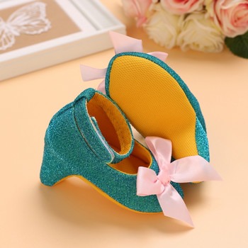 VALEN SINA 0-12M Обувки на високи токчета за новородено момиченце Princess Bow Парти обувки за първи рожден ден Обувки за снимки Реквизит Обувки