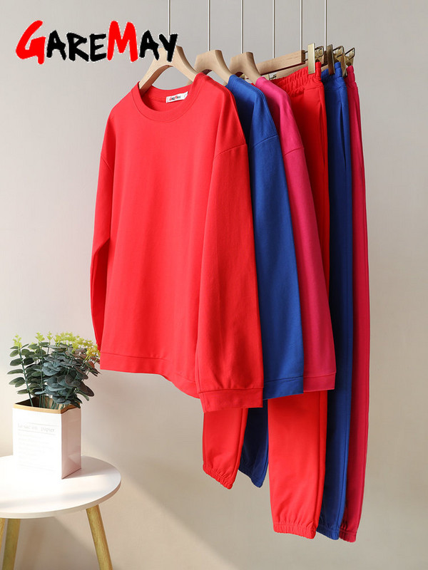 Άνοιξη 2023 Γυναικεία βαμβακερή αθλητική φόρμα oversize Classic Casual σετ δύο τεμαχίων Γυναικεία μπλε στολή Μασίφ μόδα Γυναικείο κοστούμι δύο τεμαχίων