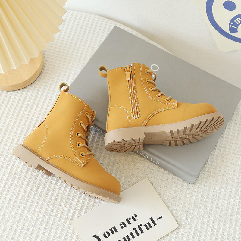 2023. Proljeće Jesen Dječje čizme Bočni patentni zatvarač na vezanje Kožne čizme za dječake Radne vodootporne cipele Gležnjače za djevojčice Vel. 21-30