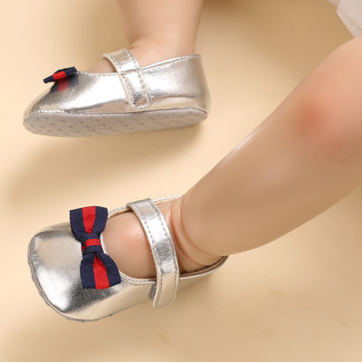 Kevadised ja sügisesed uue stiiliga beebitüdrukute kingad Mood Mudilaste Binyag Printsess Flats Vibu Pehme Tald Vastsündinutele Ristimissandaalid