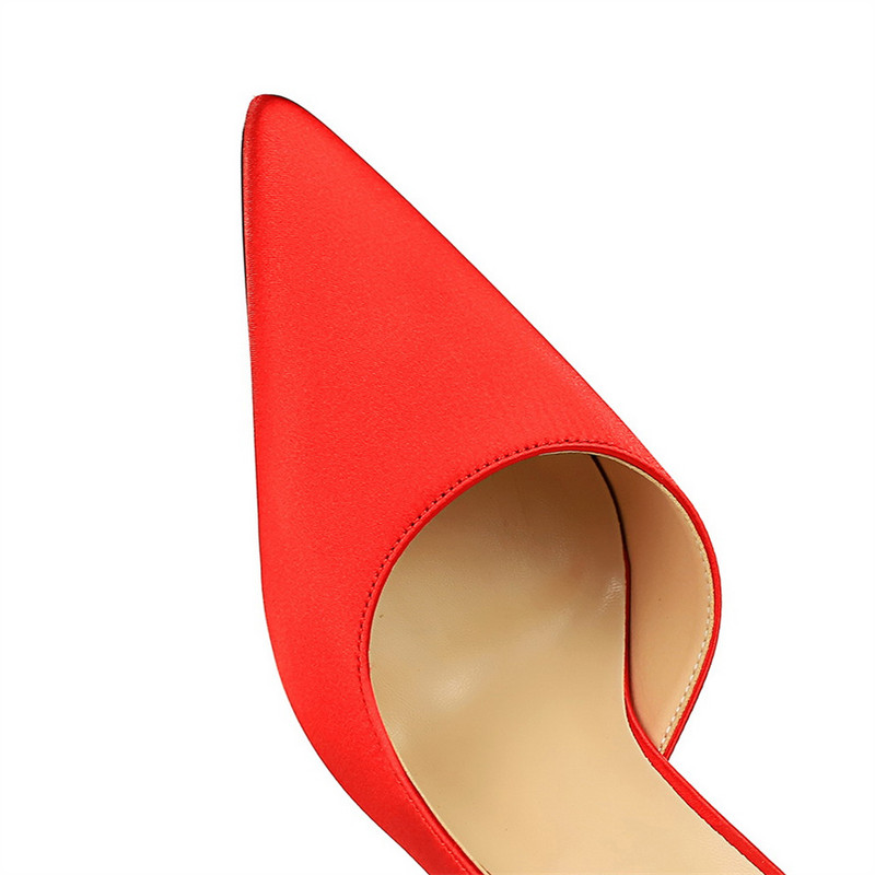 Módne hodvábne saténové párty lodičky s plytkými ústami a špicatou hlavou, jesenné ultra vysoké podpätky, dámske kancelárske topánky