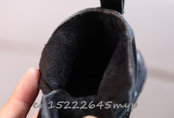 Детски кожени обувки Момчета Есен Зима Нови корейски кожени боти до глезена 0-2 години Момичета Кожени топли памучни ботуши Най-добър подарък