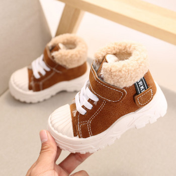 Παιδικές ζεστές μπότες Winter New Boys Plus παχιά βελούδινα βαμβακερά παπούτσια για κορίτσια αδιάβροχες κοντές μπότες Baby βαμβακερές μπότες