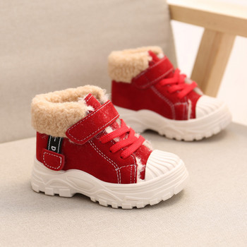 Παιδικές ζεστές μπότες Winter New Boys Plus παχιά βελούδινα βαμβακερά παπούτσια για κορίτσια αδιάβροχες κοντές μπότες Baby βαμβακερές μπότες