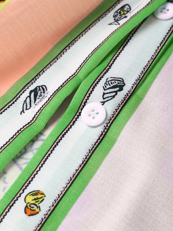 Casual Geometry Print Särgipükste komplekt Naiste lühikeste varrukatega Sing rinnaga särgid Laia säärega pükste ülikond 2023. aasta suve naiste 2-osalised komplektid