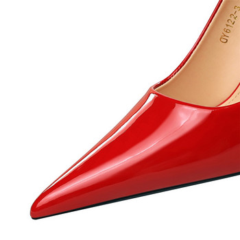 BIGTREE Παπούτσια 2023 Νέα γυναικεία λουστρίνια ψηλοτάκουνα Pumps Λευκό κόκκινο μαύρο στιλέτο με μυτερά γυναικεία παπούτσια για πάρτι