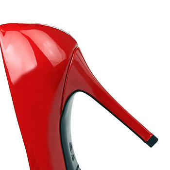 Обувки BIGTREE 2023 Нови дамски лачени обувки с високи токчета Бели Червени Стилети с остри пръсти Дамски секси парти обувки Офис