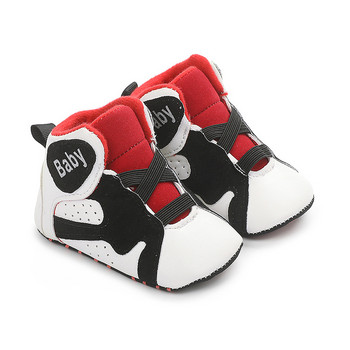 Нови бебешки обувки Момче момиче Обувки Баскетболни спортни обувки High Gang Мека подметка Новородено малко дете Бебешки обувки за първи проходилки Бебешки обувки за креватче
