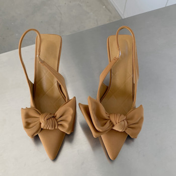 Летни дамски сандали Модни обувки с отворени пръсти с панделка и каишка Дамски ежедневни елегантни рокли Високи токчета Zapatos De Mujer