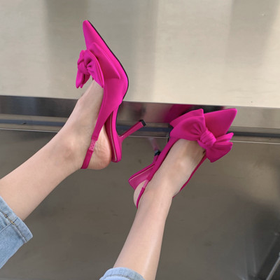 Летни дамски сандали Модни обувки с отворени пръсти с панделка и каишка Дамски ежедневни елегантни рокли Високи токчета Zapatos De Mujer