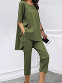 Celmia Fashion Streetwear Kompleti hlača Ženski ležerni labavi top i hlače 2-dijelna odjeća Bluze s nepravilnim porubom Jesenski setovi caprija za 2023.