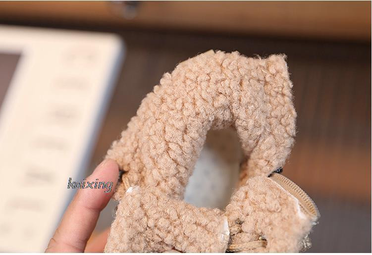 Sügistalvised Laste poolsaapad Soojad plüüsis poistele Väikelaste Tüdrukute saapad Mood Laste vabaajajalatsid Poiste Tüdrukute Saapad Lastele Lamedad