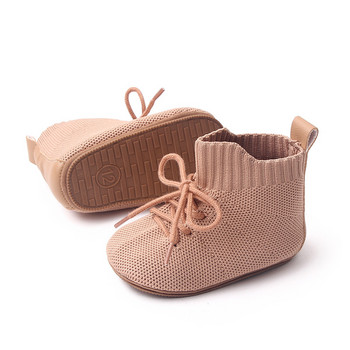 Бебешки обувки Пролетни бебешки сладки детски обувки за момчета Плетена мека гумена подметка Детски маратонки на пода BeBe Ботуши за малки момичета First Walker