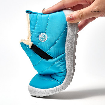 Нови зимни детски обувки за сняг Водоустойчиви противоплъзгащи се плюшени топли дебели памучни обувки Момчета Момичета Ежедневни обувки за деца Ботуши за момиче