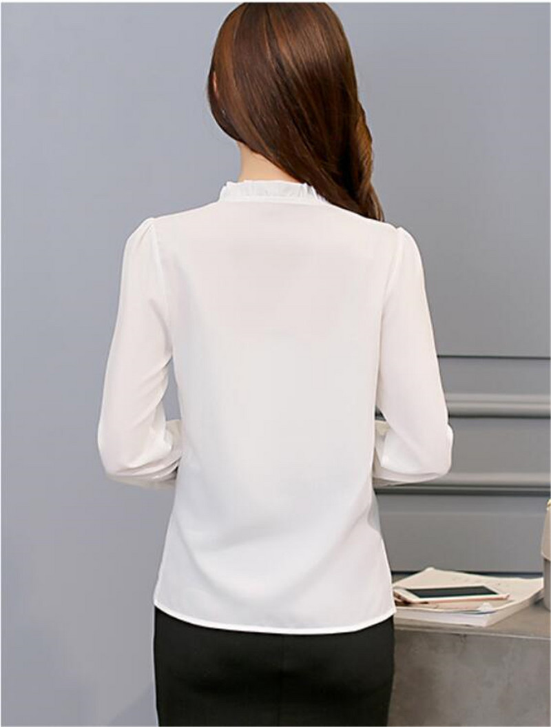 Jesenné dámske tričko s bielym dlhým rukávom, biele tričká, kórejské dámske oblečenie, streetwear, šifónová blúzka, elegantné dámske blúzky, topy PZ2453