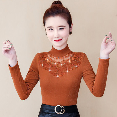 Bluză cu mânecă lungă, broderie la modă de toamnă pentru femei, 2020, ocazional, elegantă, plus bluze din catifea, cămașă Bluza A368