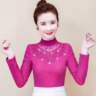 Bluză cu mânecă lungă, broderie la modă de toamnă pentru femei, 2020, ocazional, elegantă, plus bluze din catifea, cămașă Bluza A368