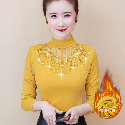 Bluză cu mânecă lungă, broderie la modă de toamnă pentru femei, 2020, ocazional, elegantă, plus bluze din catifea, cămașă Bluza A368