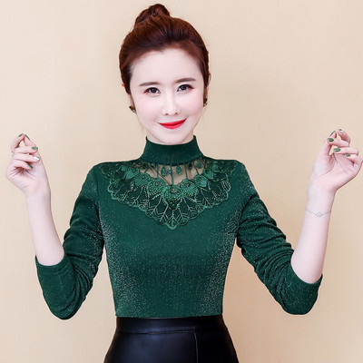 Bluză cu mânecă lungă, broderie la modă de toamnă pentru femei, 2020, ocazional, elegantă, plus bluze din catifea, cămașă Bluza A368