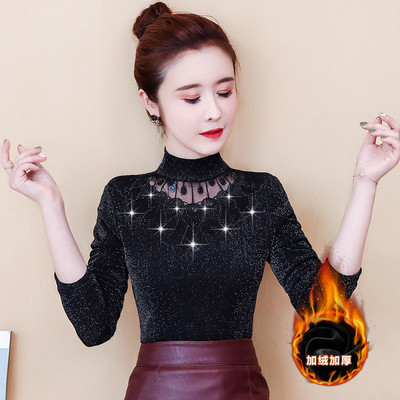 Bluză cu mânecă lungă, broderie la modă de toamnă pentru femei, 2020, ocazional, elegantă, plus bluze din catifea, cămașă Bluza A368