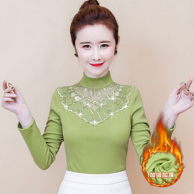 Bluză cu mânecă lungă, broderie la modă de toamnă pentru femei, 2020, ocazional, elegantă, plus bluze din catifea, cămașă Bluza A368