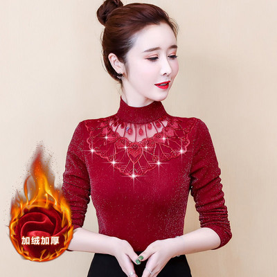 Bluză cu mânecă lungă, broderie la modă de toamnă pentru femei, 2020, ocazional, elegantă, plus bluze din catifea, cămașă Bluza A368