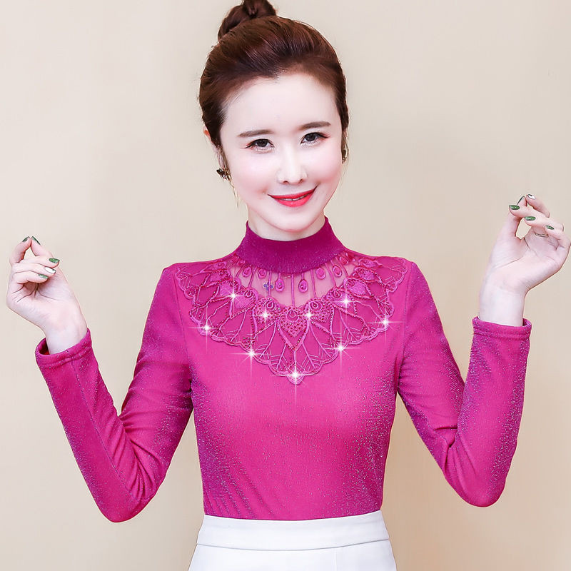 Bluză cu mânecă lungă, broderie la modă de toamnă pentru femei, 2020, ocazional, elegantă, plus bluze din catifea, cămașă Bluza A368