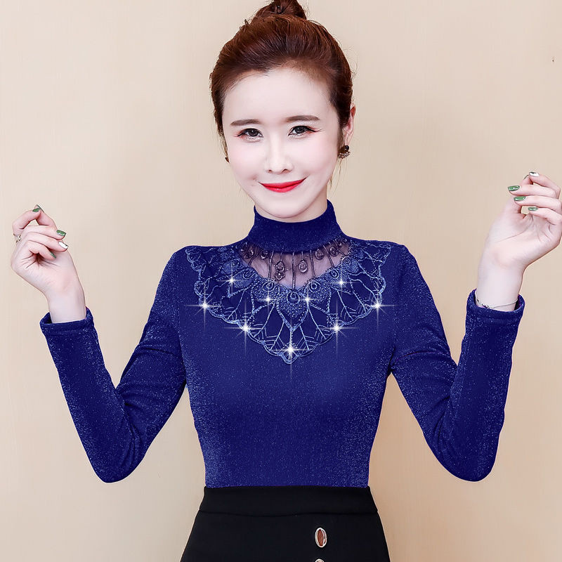 Bluză cu mânecă lungă, broderie la modă de toamnă pentru femei, 2020, ocazional, elegantă, plus bluze din catifea, cămașă Bluza A368