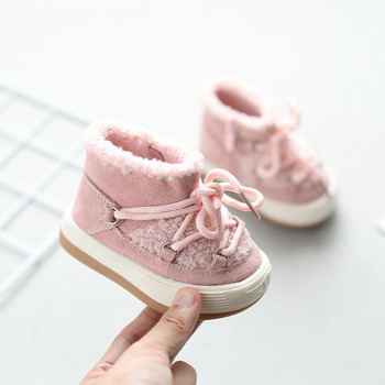 2022 Нови зимни бебешки ботуши Топли плюшени гумени подметки Детски маратонки Детски обувки Модни ботуши за малки момчета и момичета